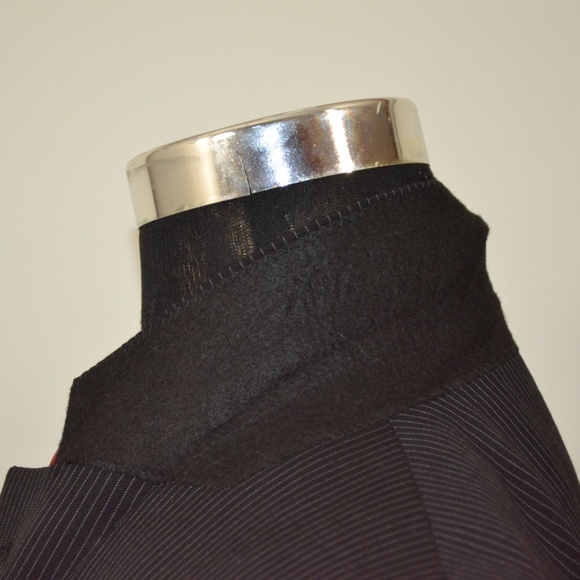Merona 42L Sport Coat Blazer Suit Jacket Black Pin - Picture 3 of 8